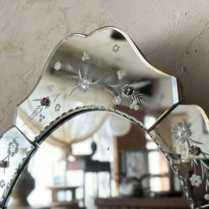 古木 ヴィンテージ 古家具 アンティーク ミラー 鏡 ヨーロッパ インテリア ディスプレイ フランス 壁掛け の画像4