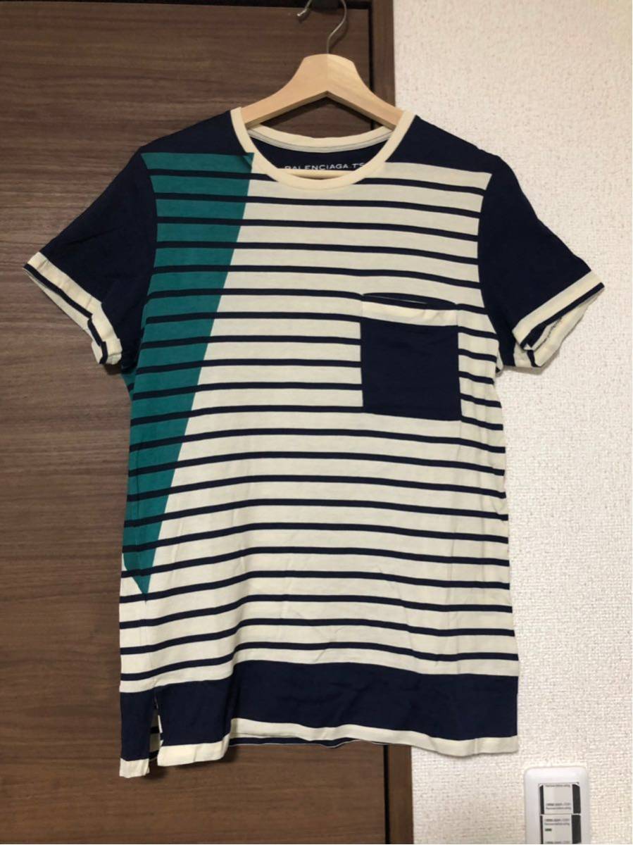 本物 バレンシアガ 半袖 ボーダー ニット ジャケット カットソー T