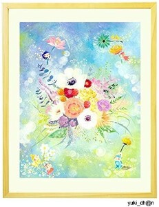 Art hand Auction Paintings, interior, flowers, Yell framed, framed painting, painting to decorate the entrance, Feng Shui, wall hanging, ornament, healing, art, poster, cute, adorable, room decoration, Artwork, Painting, others