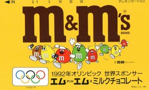 ★ｍ&ｍ's　1992年オリンピック世界スポンサー　微擦れ有★テレカ５０度数未使用pa_114