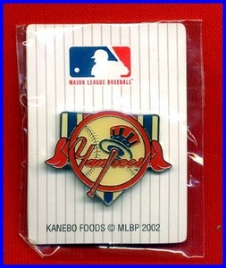 ◆ニューヨーク・ヤンキース/ピンバッチ◆松井秀喜・田中将大・黒田博樹◆KANEBO FOODS MLB 2002ベースボールガム◆①