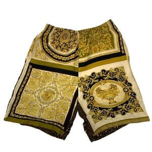  beautiful goods * Versace shorts A86432baroko silk 100% total pattern men's gold group size 44 Versace[AFB19]