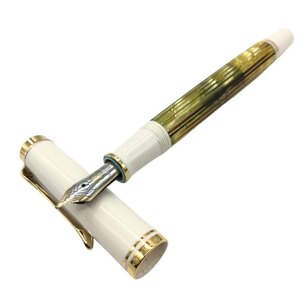 美品◆ペリカン 万年筆 スーベレーン ホワイトトータス ペン先14C-585 PELIKAN【AFI3】