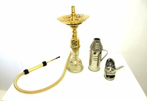 ☆中古品☆SHISHA / シーシャ / 水タバコ / 水たばこ / ホース152cm / GOLD / 名古屋発3-61◇◆