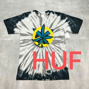 未使用品Huf SkateboardハフスケートボードガンジャマリファナTシャツスケボーガンジャタイダイ