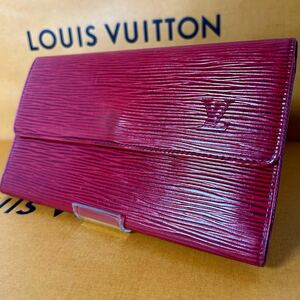 ☆1円〜☆LOUISVITTON エピ 三つ折り 長財布 レッド ルイヴィトン 箱付き LV 鑑定済み