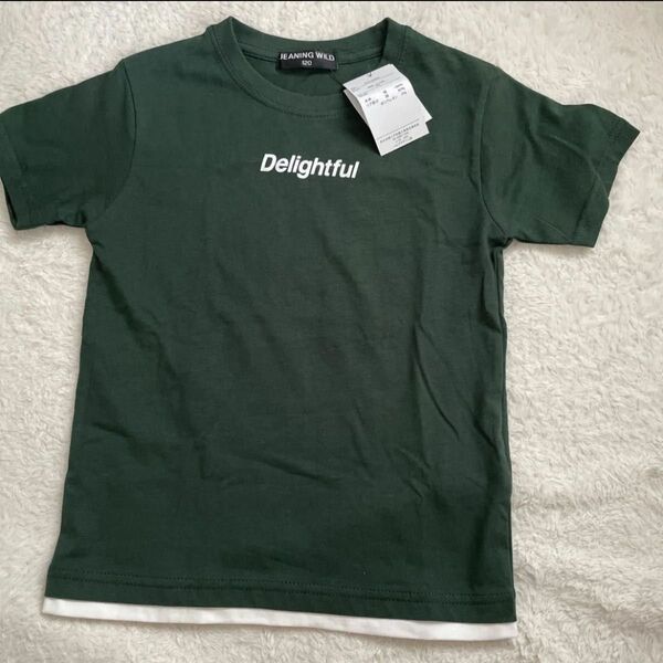 新品タグ付き 重ね着風 Tシャツ ロゴ 半袖Tシャツ