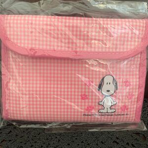 ★SNOOPY★スヌーピー★お財布★ピンクギンガムチェック★★PEANUTS★未使用★当時物★マジックテープ★タグ付き日記