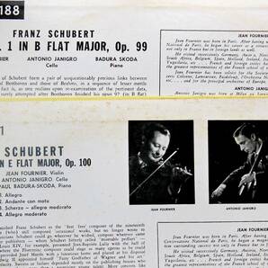 ●シューベルト/ピアノ三重奏曲 第1番,2番 J・フルニエ、A・ヤニグロ、B・スコダ 2LPの画像4
