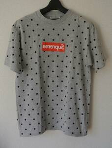 Sサイズ 12SS Supreme COMME des GARCONS SHIRT Box Logo Tee グレー シュプリーム ギャルソン ドット 国内正規