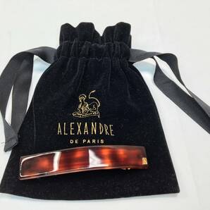 【パケプラ無料】正規極美品 アレクサンドル ドゥ パリ ALEXANDRE de PARIS バレッタ 髪留め 髪飾り べっ甲柄 袋付き[x1118] 