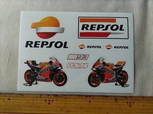 レプソル ステッカー デカールセット 白地 匿名配送 REPSOL motogp マルク・マルケス