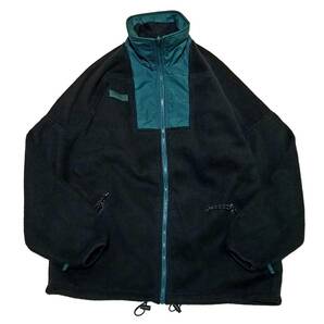 【90s　クリーニング済】　USA製　Columbia　コロンビア　フルジップ　フリース　ジャケット　アウター　ブラック　黒　L　XL　ビンテージ