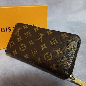 【美品　クリーニング済】　LOUIS VUITTON　ルイヴィトン　モノグラム　レザー　ジッピーウォレット　ラウンドファスナー長財布　M60017