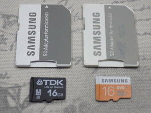 microSD SAMSUNG TDK 16GB 2枚SET