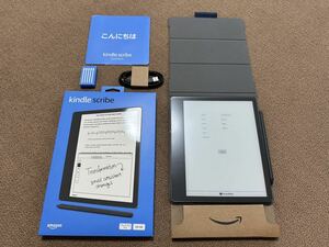 Kindle Scribe 64GB premium pen fabric cover + protection seal attaching 