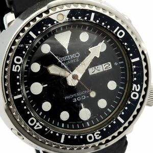 1円 SEIKO セイコー プロフェッショナル 300m 7549-7010 QZ 動作品 ツナ缶 B0365（LL 45）