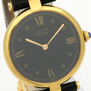 1円 Cartier カルティエ マストヴェルメイユ QZ 動作品 SV925刻印 KB0376T（NN 10）