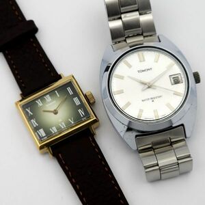 1円 SEIKO セイコー トモニー 手巻 動作品 2本セット メンズ KN0276T（NN 74）