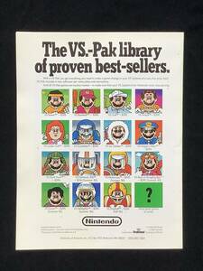  nintendo / leaflet The VS.-Pak Library 1985 year 