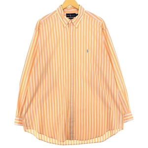 古着 ラルフローレン Ralph Lauren CLASSIC FIT 長袖 ボタンダウンストライプシャツ メンズXL /eaa431950