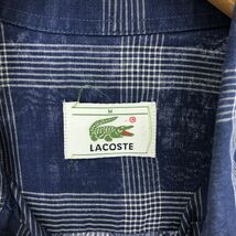 古着 ラコステ LACOSTE 半袖 ボタンダウン チェックシャツ メンズM /eaa435436_画像3