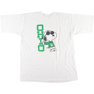 古着 ビッグサイズ OHIO オハイオ大学 SNOOPY スヌーピー キャラクタープリントTシャツ メンズXXXL ヴィンテージ /eaa431515