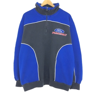 古着 RACING CHAMPIONS APPAREL Ford フォード ハーフジップスウェットシャツ トレーナー メンズXL /eaa369036