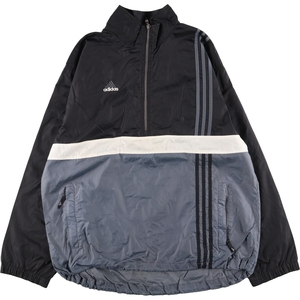 古着 90年代 アディダス adidas バックロゴ ハーフジップ ナイロンプルオーバー メンズL ヴィンテージ /eaa435993