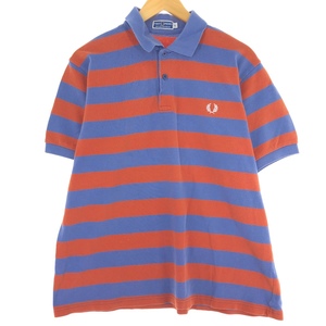 古着 フレッドペリー FRED PERRY 半袖 ボーダー ポロシャツ メンズXL /eaa435825