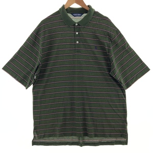 古着 ラルフローレン Ralph Lauren POLO GOLF ポロゴルフ 半袖 ボーダー ポロシャツ メンズXL /eaa381286