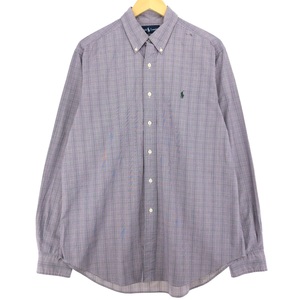 古着 ラルフローレン Ralph Lauren CLASSIC FIT クラシックフィット 長袖 ボタンダウンチェックシャツ メンズL /eaa409785