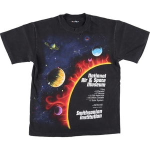 古着 90年代 ヘインズ Hanes 宇宙柄 惑星柄 プリントTシャツ メンズS ヴィンテージ /eaa436317