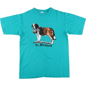 古着 90年代 Classics St.Bernard 犬柄 アニマルTシャツ USA製 メンズL ヴィンテージ /eaa436254