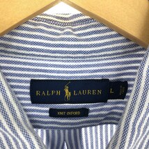 古着 ラルフローレン Ralph Lauren KNIT OXFORD 半袖 ボタンダウン ストライプシャツ メンズL /eaa436728_画像3