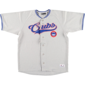 古着 TRUE FAN MLB CHICAGO CUBS シカゴカブス ゲームシャツ ベースボールシャツ メンズL /eaa436153