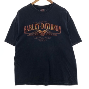 古着 00年代 ハーレーダビッドソン Harley-Davidson HANES モーターサイクル バイクTシャツ USA製 メンズXL /eaa390141