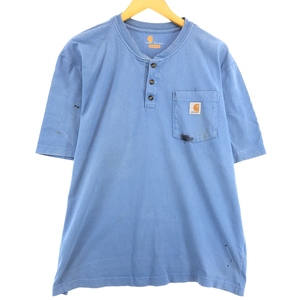 古着 カーハート Carhartt ヘンリーネック 半袖 プリントTシャツ メンズL /eaa430531