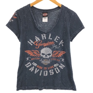 古着 00年代 ハーレーダビッドソン Harley-Davidson モーターサイクル バイクTシャツ レディースL /eaa430466