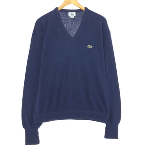 古着 80~90年代 ラコステ LACOSTE IZOD Vネック アクリルニットセーター USA製 メンズXL ヴィンテージ /eaa399027