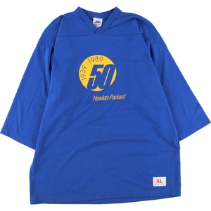 古着 90年代 MILLER 七分袖 Vネック アドバタイジングTシャツ フットボールTシャツ USA製 メンズXL ヴィンテージ /eaa430509