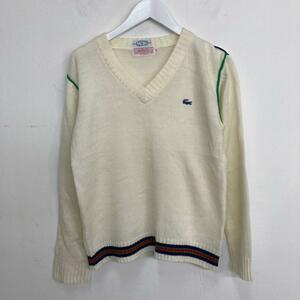 古着 ラコステ LACOSTE IZOD Vネック アクリルニットセーター レディースM /eaa281125