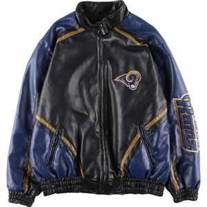 古着 NFL LOS ANGELES RAMS フェイクレザージャケット メンズL /eaa440914