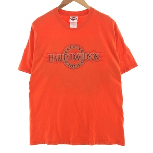 古着 00年代 ハーレーダビッドソン Harley-Davidson HANES モーターサイクル バイクTシャツ USA製 メンズL /eaa382827