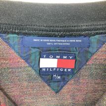 古着 90年代 トミーヒルフィガー TOMMY HILFIGER チェック柄 ハーフジップスウェットシャツ トレーナー メンズM ヴィンテージ /eaa438995_画像3