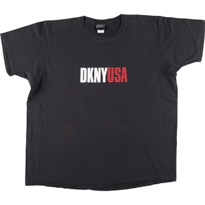 古着 ~90年代 ダナキャランニューヨーク DKNY 半袖 ロゴTシャツ USA製 メンズXL ヴィンテージ /eaa431831