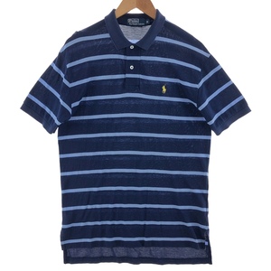 古着 ラルフローレン Ralph Lauren POLO by Ralph Lauren 半袖 ボーダー ポロシャツ メンズM /eaa381356