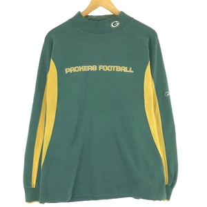 古着 リーボック Reebok NFL GREEN BAY PACKERS グリーンベイパッカーズ モックネック ロングTシャツ ロンT メンズL /eaa438770