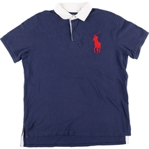 古着 ラルフローレン Ralph Lauren POLO by Ralph Lauren ビッグポニー 半袖 ラガーシャツ メンズXL /eaa444260_画像1