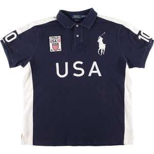 古着 ラルフローレン Ralph Lauren POLO RALPH LAUREN CUSTOM FIT ビッグポニー 半袖 ラガーシャツ メンズXL /eaa444843